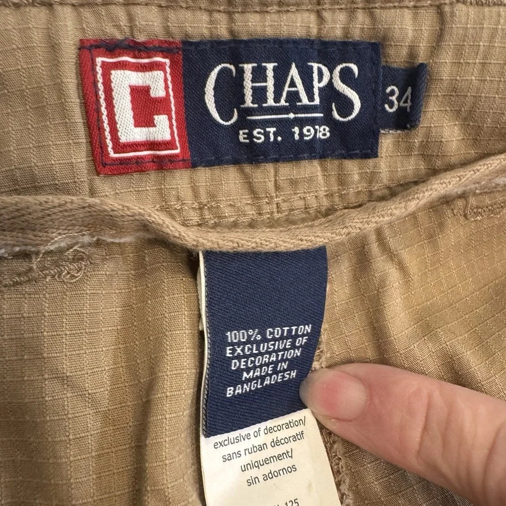 Chaps Men's‎ Beige Tan  Cargo Hiking Shorts 9
